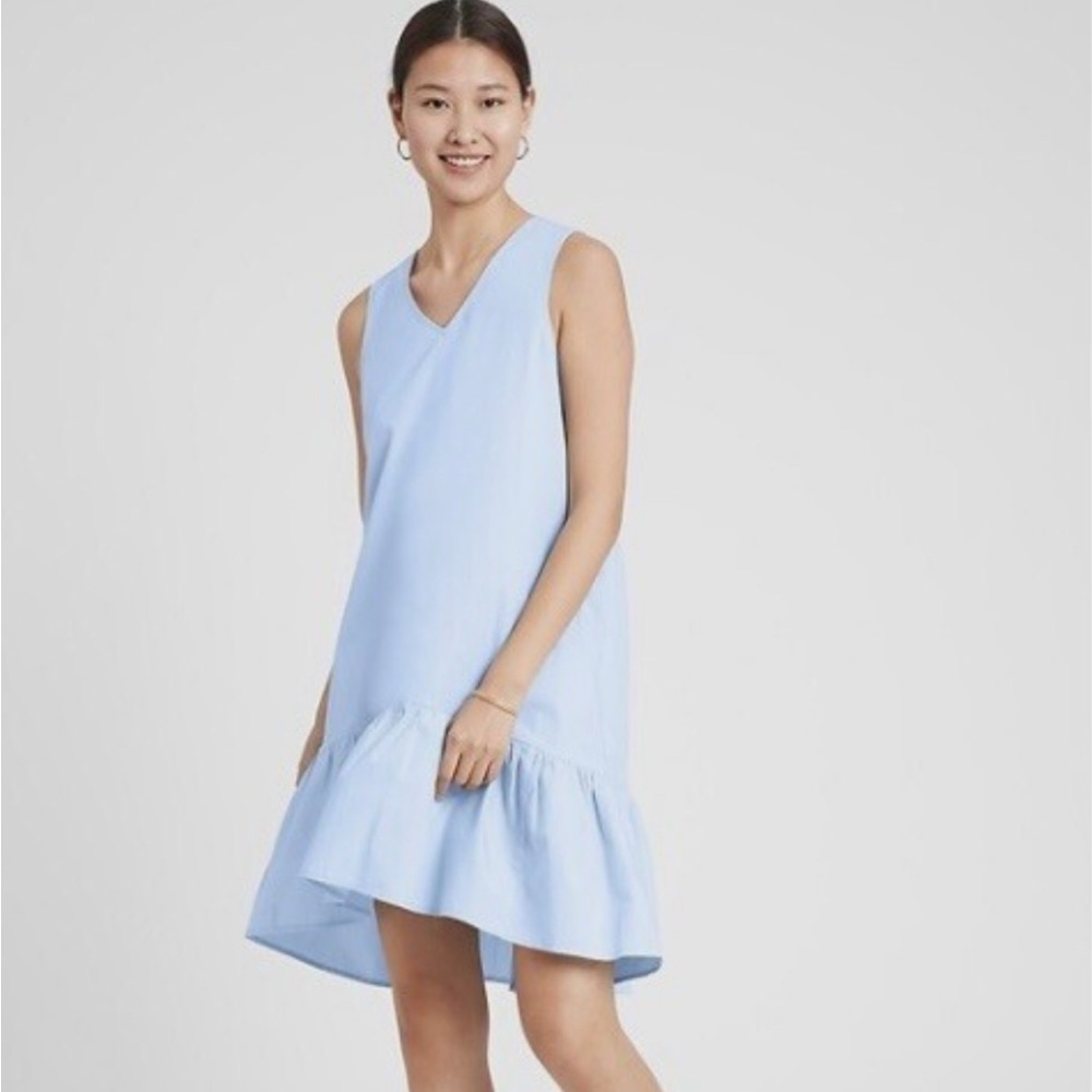 Banana Republic Organic Cotton Flounce Hem Shift Dress